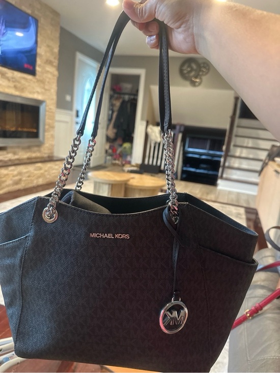 Michael Kors Handbags - Michael Kors Black Chain-Detail Signature Tote